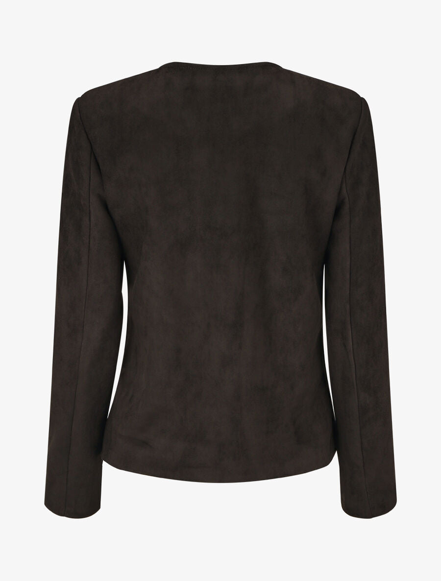 Veste en suédine boutonnée - Noir - 2