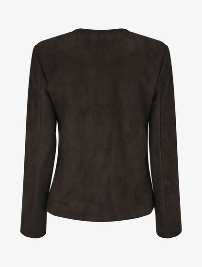 Veste en suédine boutonnée - Noir - 2