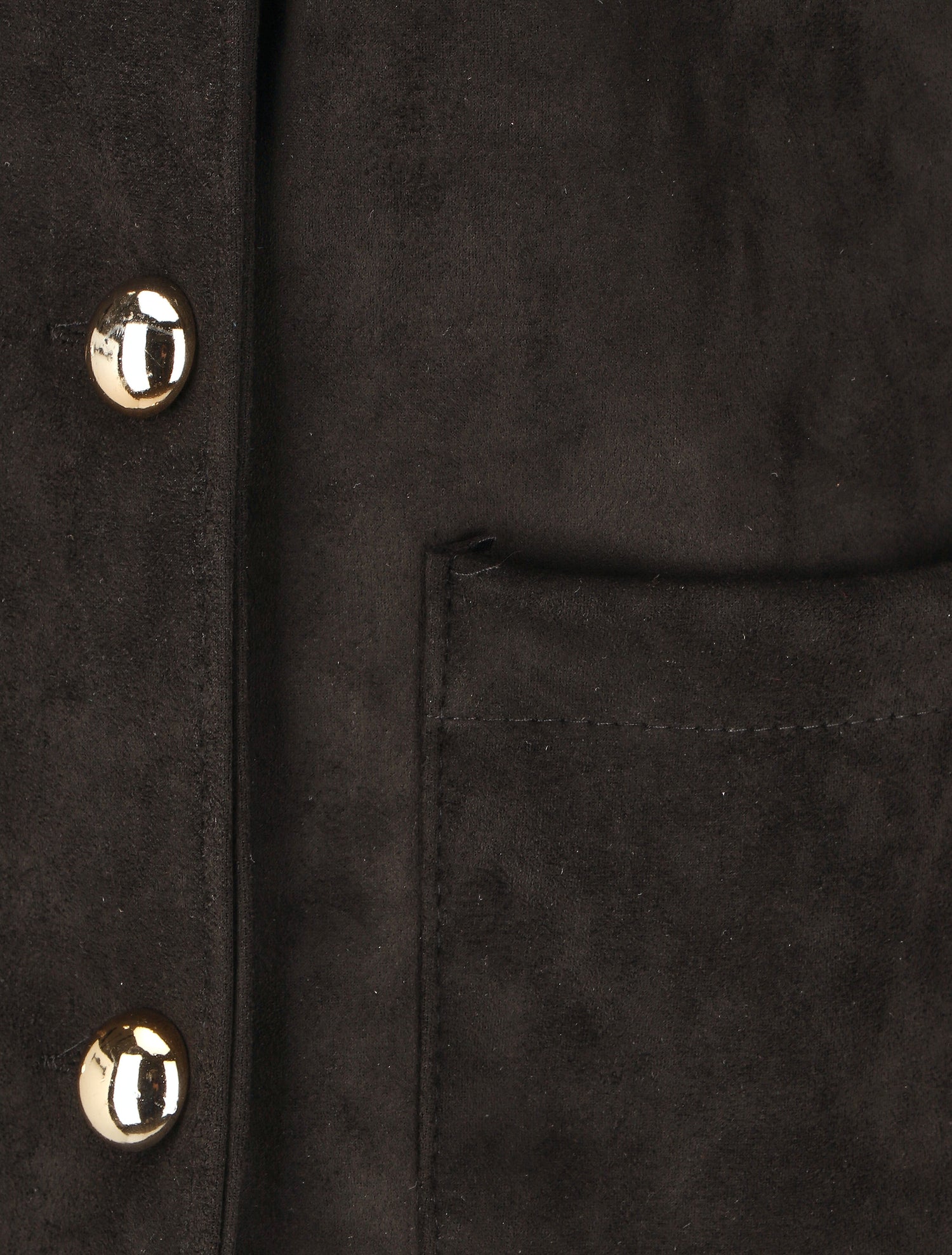 Veste en suédine boutonnée - Noir - 3