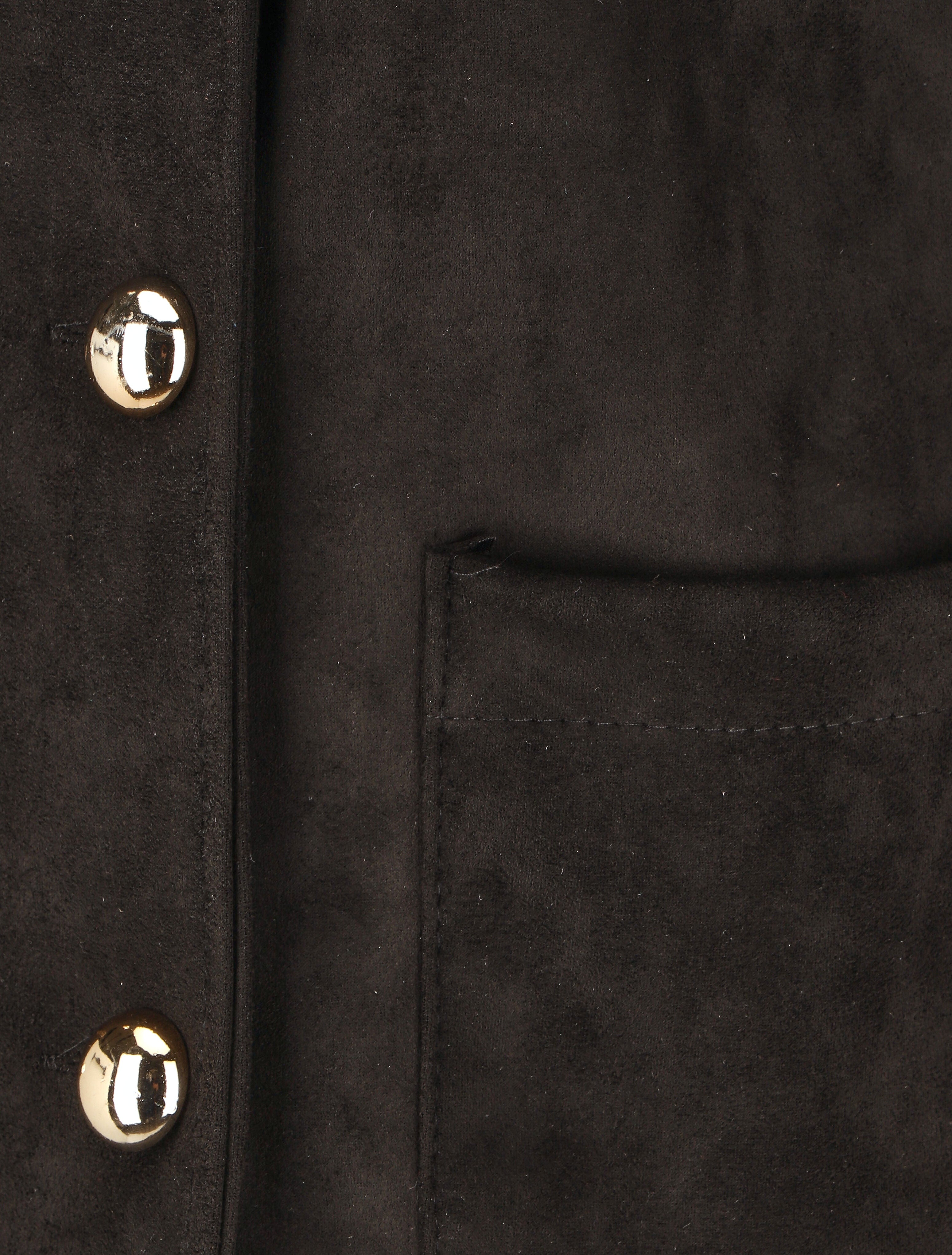 Veste en suédine boutonnée - Noir - 3