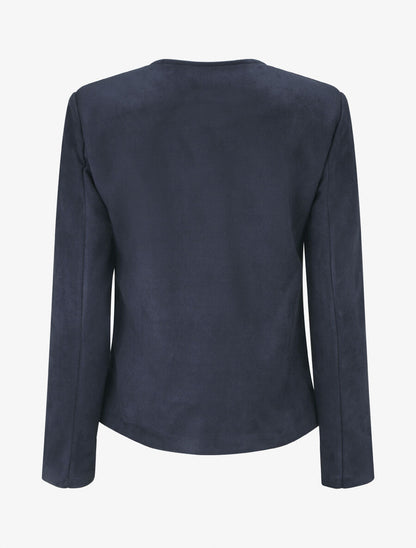 Veste en suédine boutonnée - Marine - 2