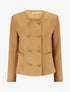 Veste en suédine boutonnée - Camel - 4