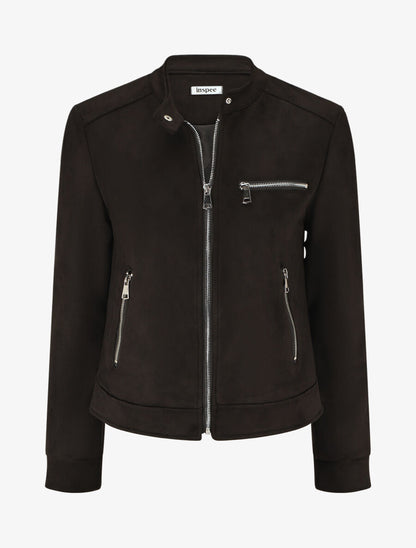 Veste en suédine à poches zippées - Noir - 4