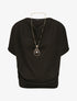Top en maille fine coupe loose - Noir - 1