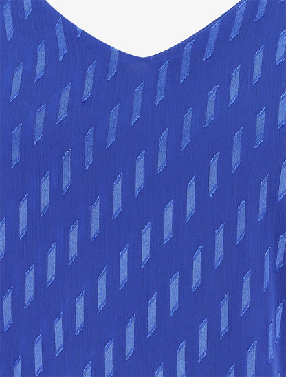 Débardeur droit en voile bretelles fantaisies - Bleu électrique - 3