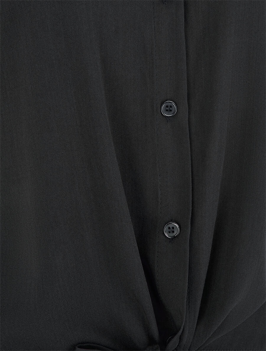 Chemise à nouer et à manches retroussables - Noir - 2