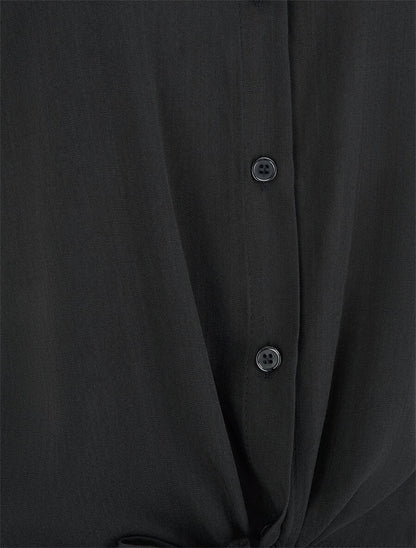 Chemise à nouer et à manches retroussables - Noir - 2