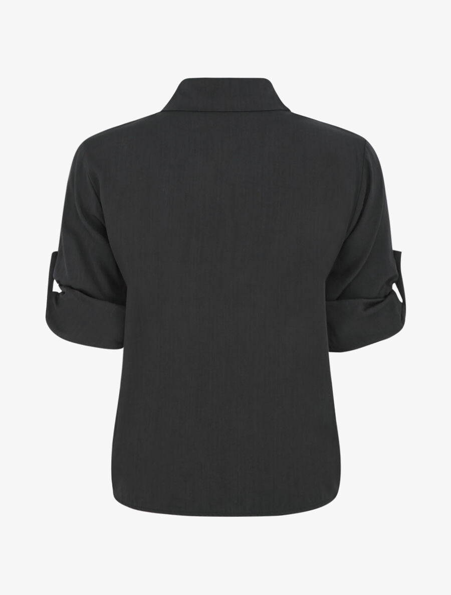 Chemise à nouer et à manches retroussables - Noir - 3