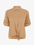 Chemise à nouer et à manches retroussables - Camel - 1