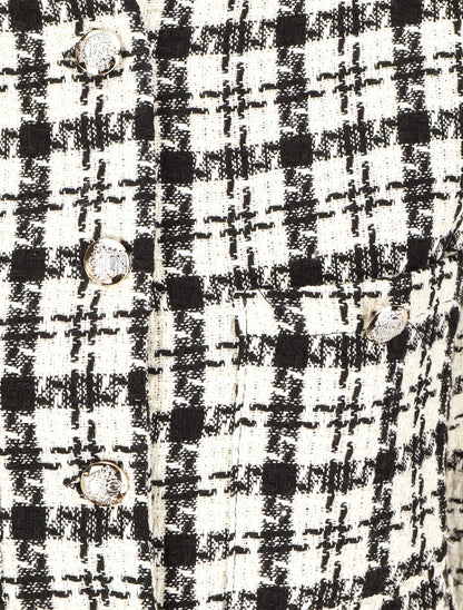 Veste en tweed boutonnée - Blanc - 3