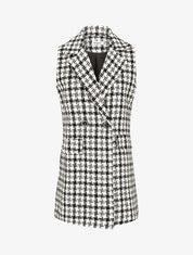 Veste en tweed sans manches - Blanc - 4