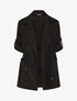 Veste longue unie en suédine - Noir - 4