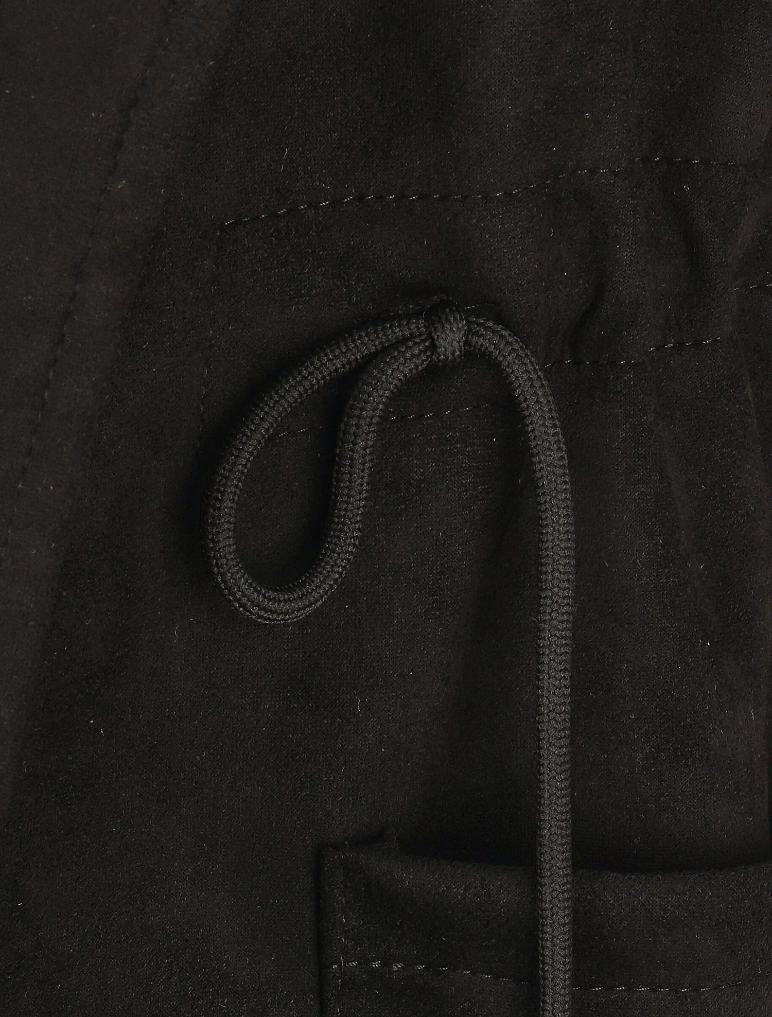 Veste longue unie en suédine - Noir - 3