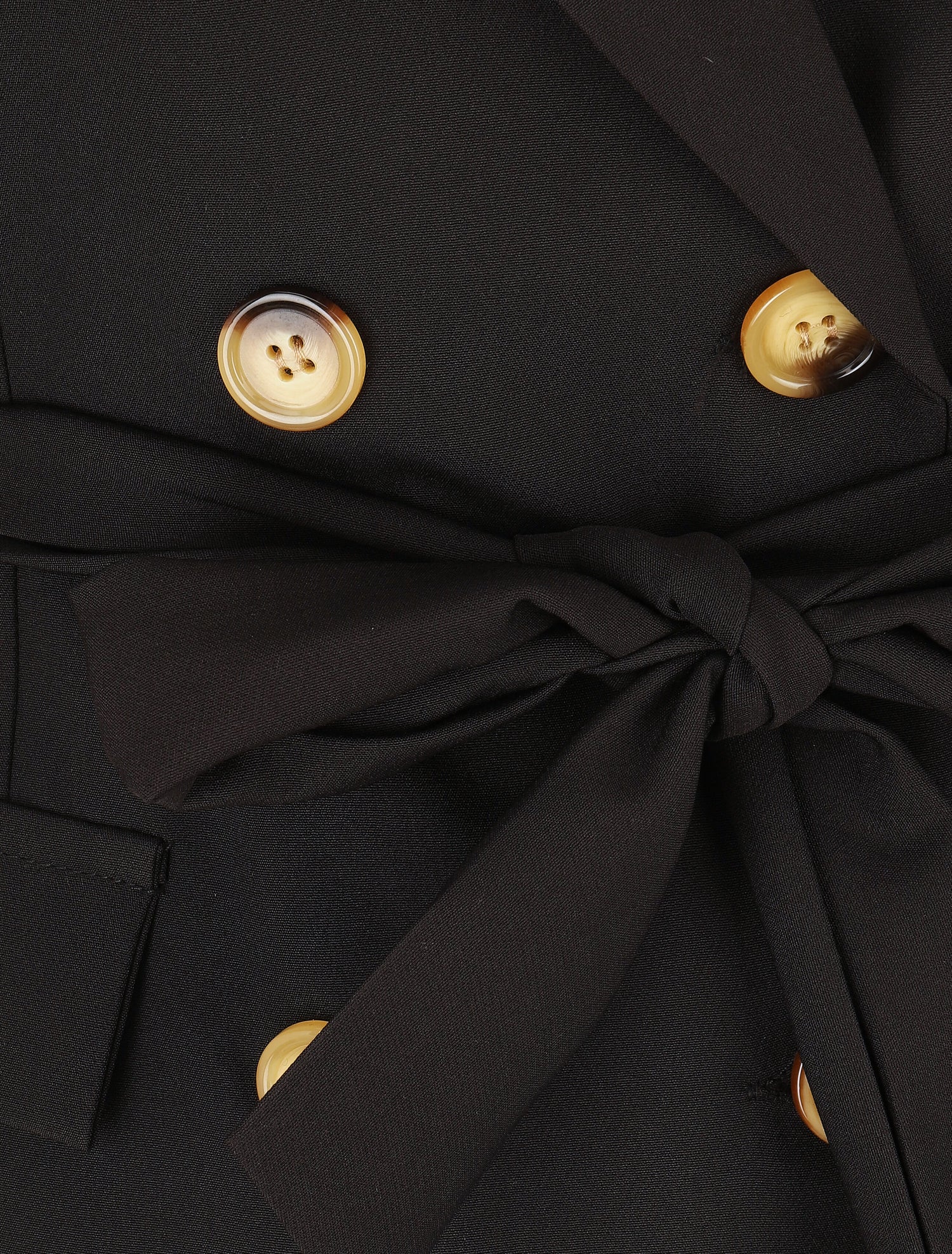 Blazer long uni ceinturé - Noir - 3