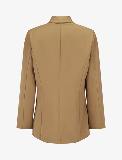 Blazer uni mi-long - Camel - 2