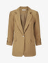 Blazer mi-long uni boutonné - Camel - 5