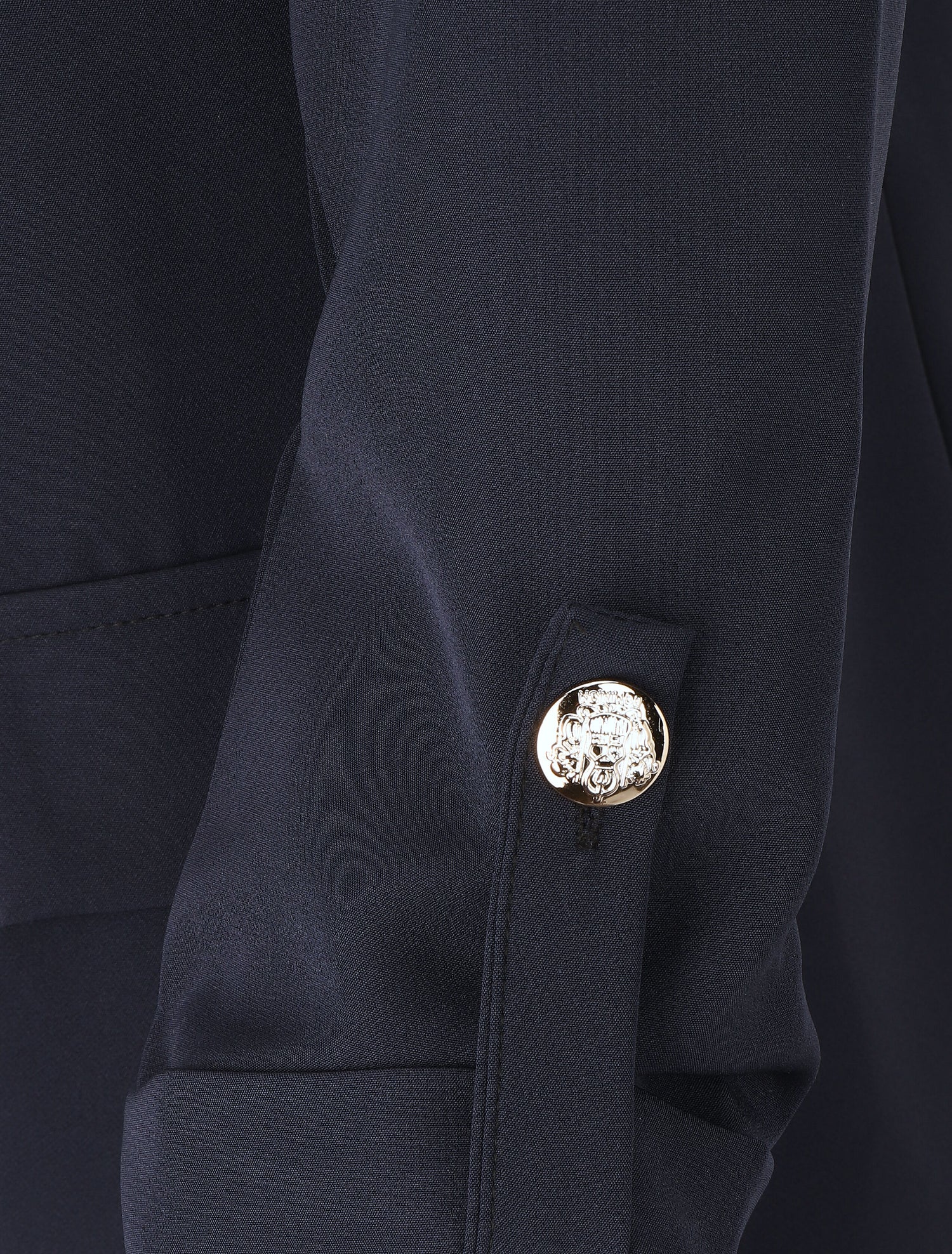 Blazer mi-long uni boutonné - Marine - 3