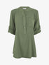 Blouse unie à manches retroussables - Kaki - 1