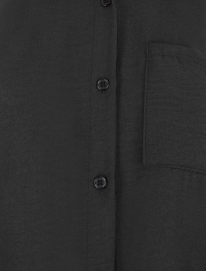 Chemise uni sans manches à bord élastiqué - Noir - 3