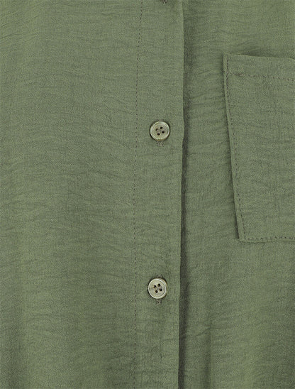 Chemise uni sans manches à bord élastiqué - Kaki - 3