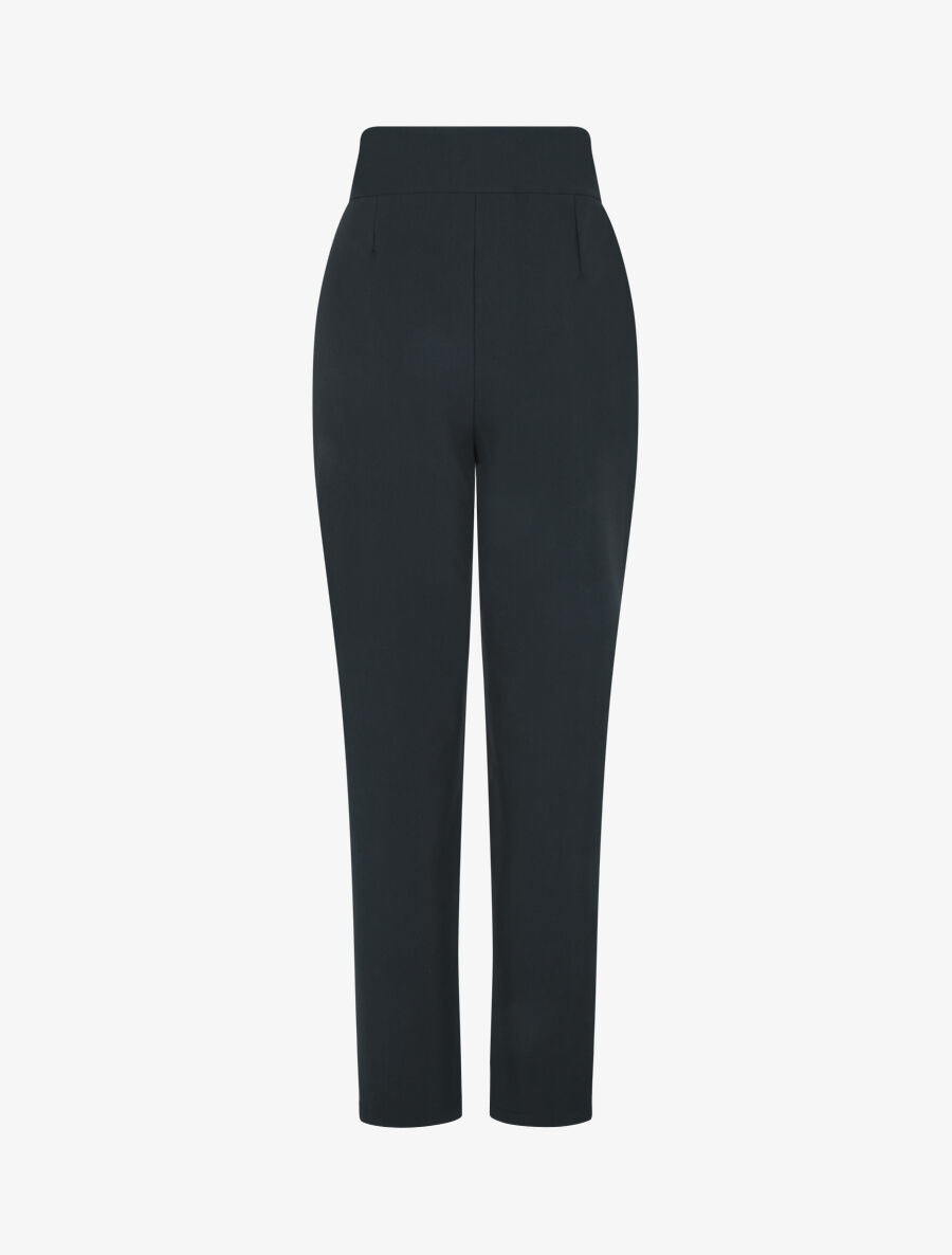 Pantalon droit uni à double passants - Noir - 2