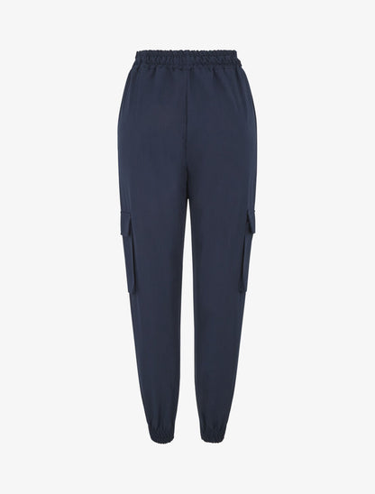 Pantalon cargo fluide à bords élastiqués - Marine - 2