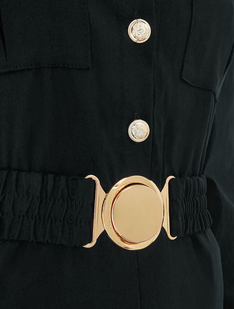 Combinaison ceinturée à poches - Noir - 3