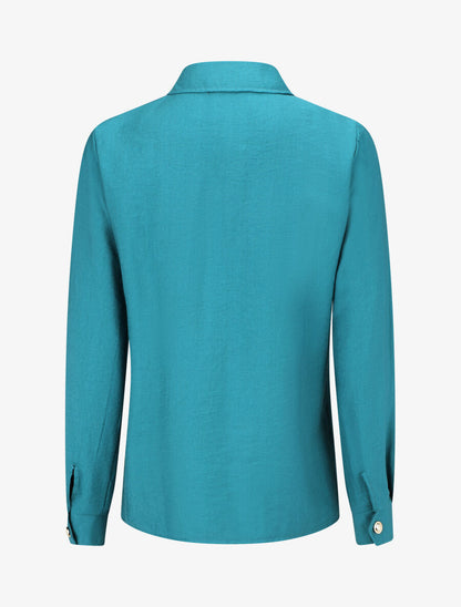 Chemise unie fluide - Bleu canard - 2