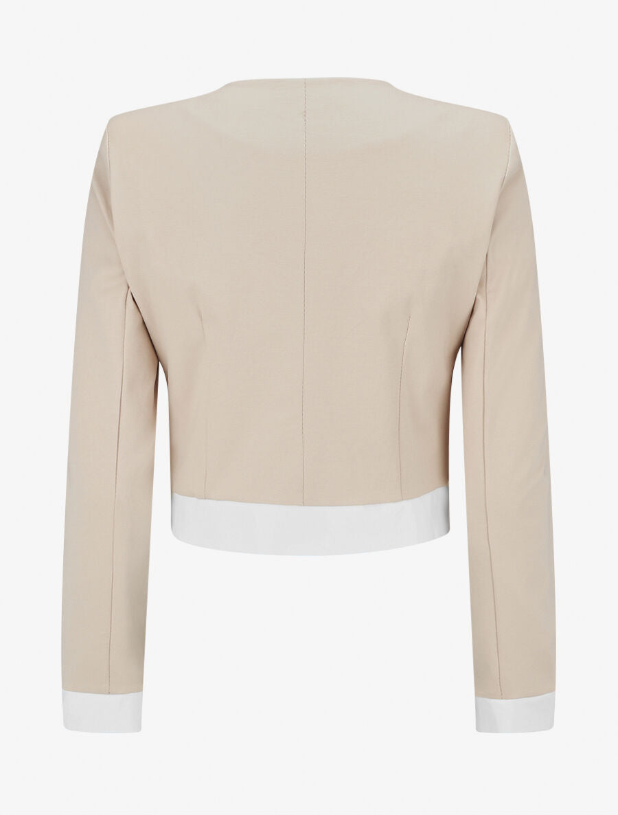 Veste légère à bordures contrastées - Beige - 2
