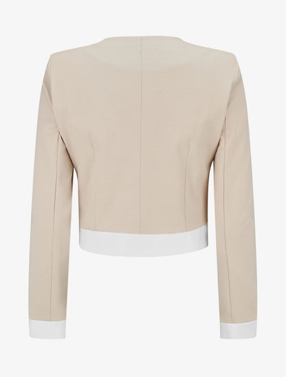 Veste légère à bordures contrastées - Beige - 2
