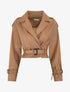Veste courte en simili ceinturée - Camel - 1
