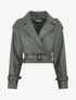 Veste courte en simili ceinturée - Kaki - 1