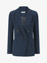 Blazer uni à poches décoratives - Marine - 1