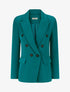 Blazer uni à poches décoratives - Bleu canard - 1