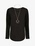 Top à bords arrondis en maille fine - Noir - 4