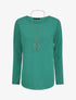 Top à bords arrondis en maille fine - Vert - 4
