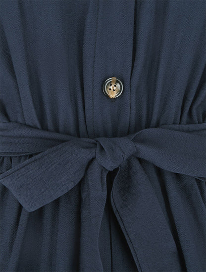 Combishort uni ceinturé - Marine - 3