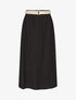 Jupe midi évasée taille haute élastiquée - Noir - 1