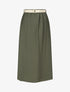 Jupe midi évasée taille haute élastiquée - Vert - 1
