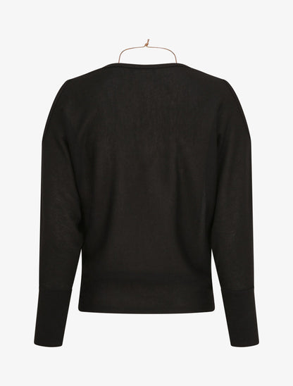 Top loose à épaules ajourées - Noir - 2