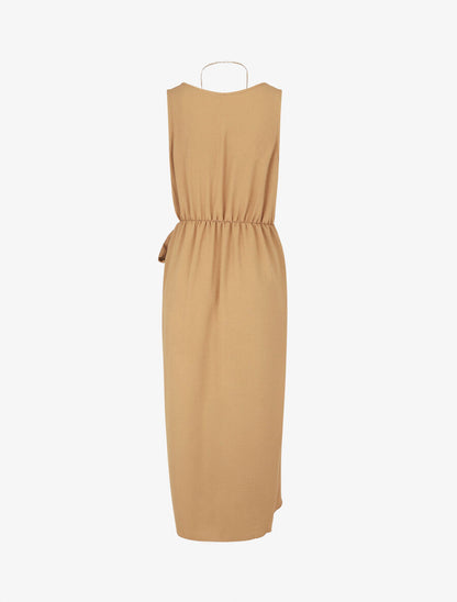 Robe longue style portefeuille - Camel - 2
