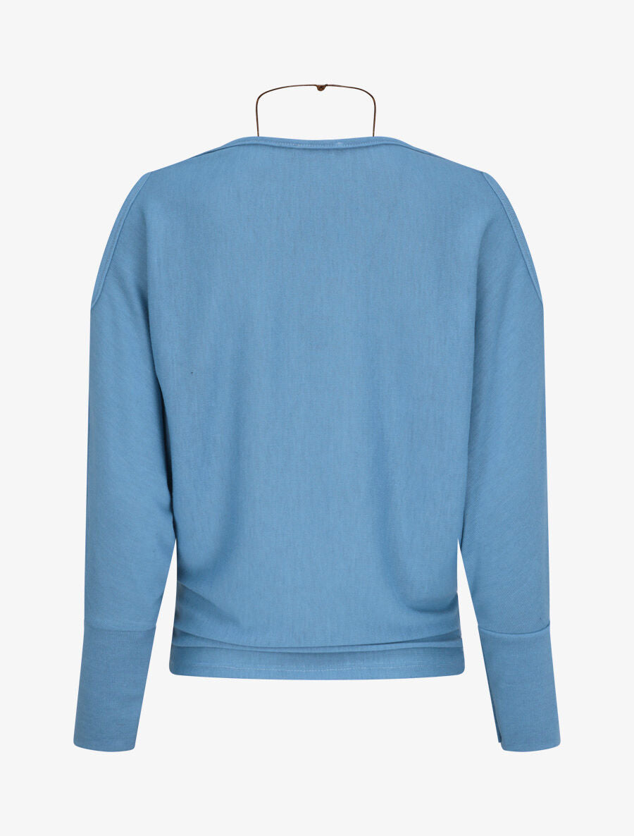 Top loose à épaules ajourées - Bleu layette - 2