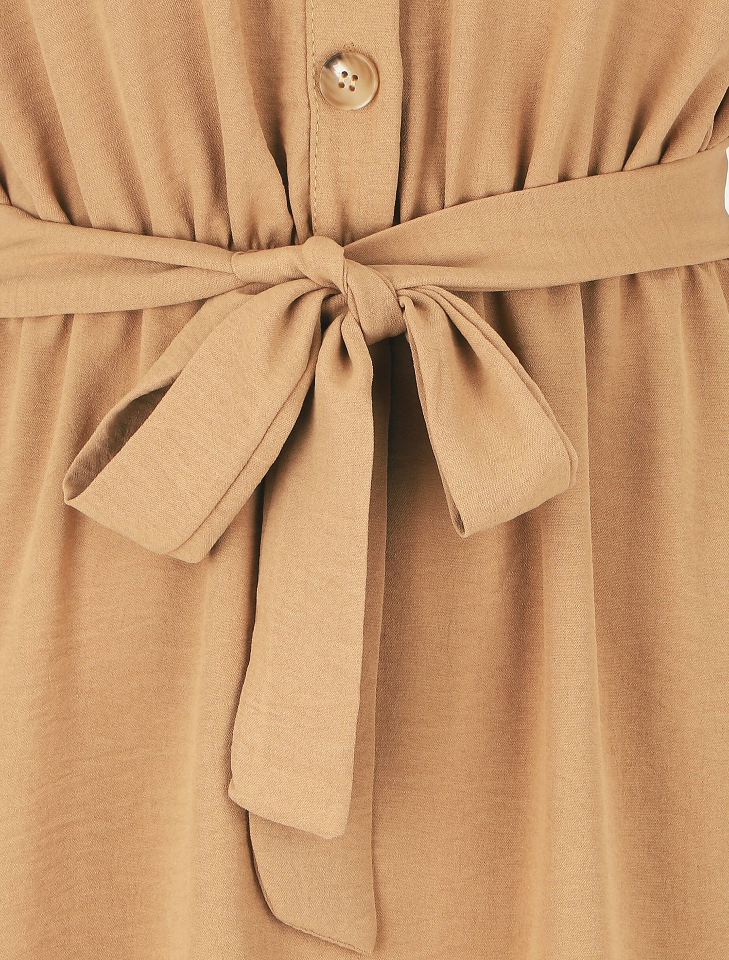 Robe mi-longue élastiquée - Camel - 3