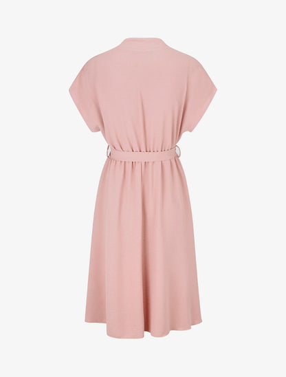 Robe mi-longue élastiquée - Vieux rose - 2