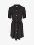 Robe chemise à manches retroussables - Noir - 4