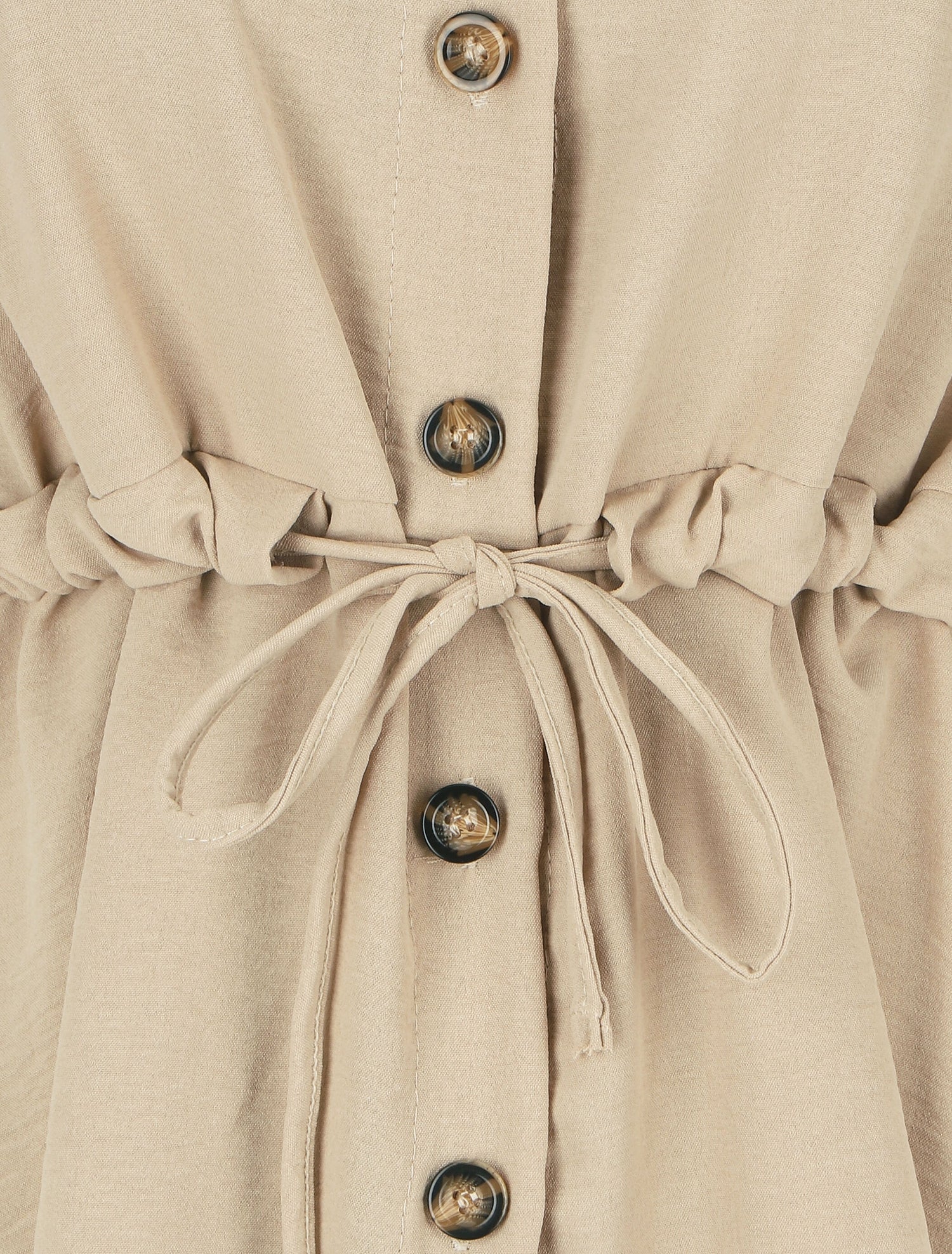 Blouse unie à manches retroussables - Beige - 3
