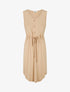 Robe mi-longue sans manches élastiquée - Beige - 1
