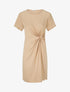 Robe mi-longue à noeud - Beige - 1