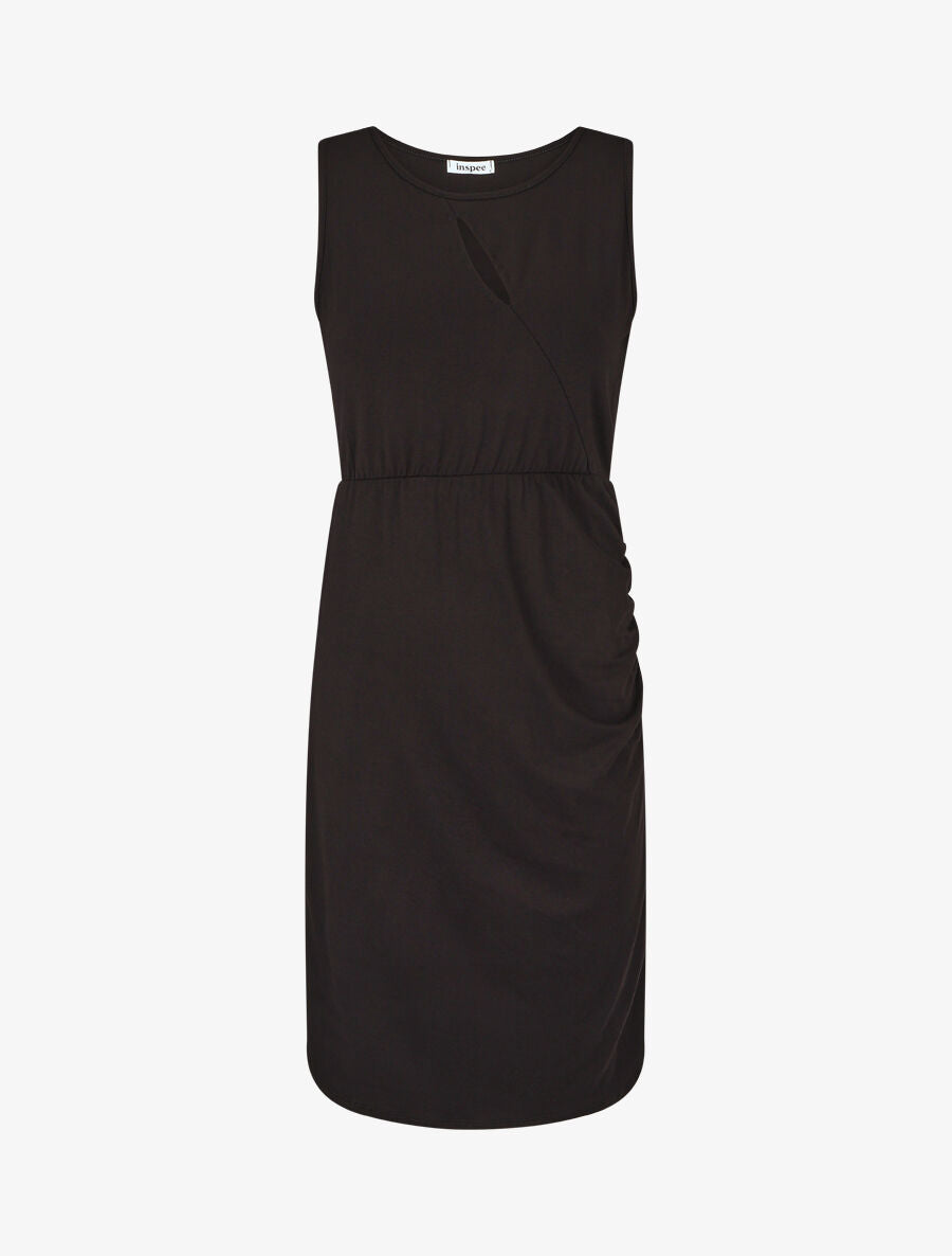 Robe mi-longue à buste ajouré - Noir - 4
