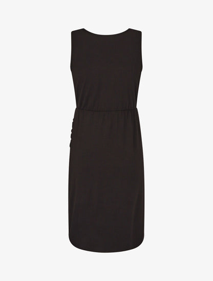 Robe mi-longue à buste ajouré - Noir - 2